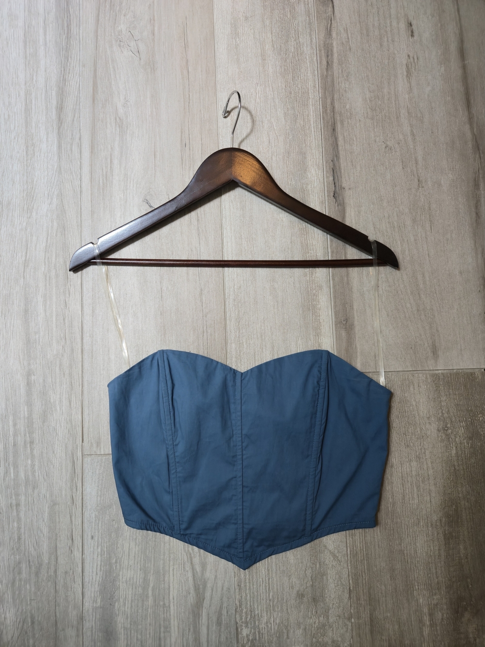 La Hearts Teal Strapless Sweetheart Corset Top